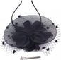 Lady Fancy Mesh Wedding Fascinators Hats for Womens Headwear Veil Flower Cocktail Tea Party Church Derby Hat Chapeu Feminino - www.Shopthatapp.com