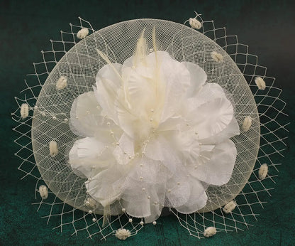 Lady Fancy Mesh Wedding Fascinators Hats for Womens Headwear Veil Flower Cocktail Tea Party Church Derby Hat Chapeu Feminino - www.Shopthatapp.com