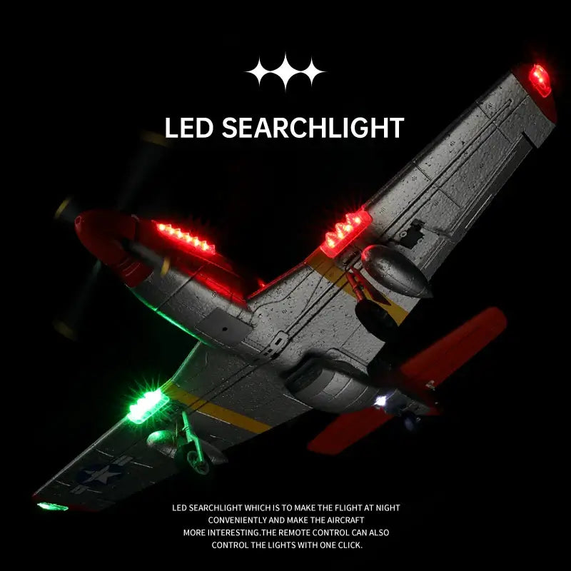Wltoys XK A280 RC Plane P51D, 3D/6G LED, 2.4GHz, Brushless Motor, 560mm Wing - www.Shopthatapp.com