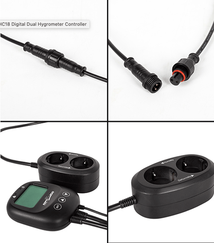 REPTIZOO Digital Dual Hygrometer Controller #THC18-CA
