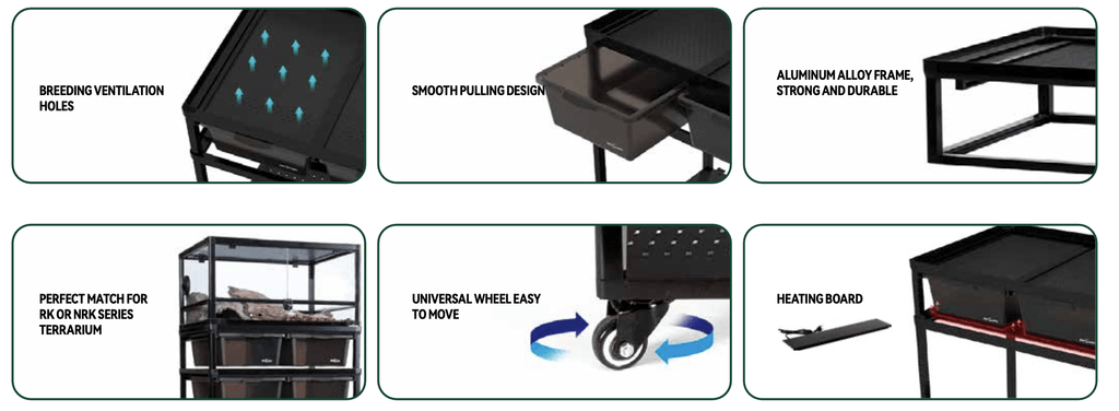 REPTIZOO Aluminum Stackable Breeding Rack (Included Heat Mats for 6 layers) - www.Shopthatapp.com