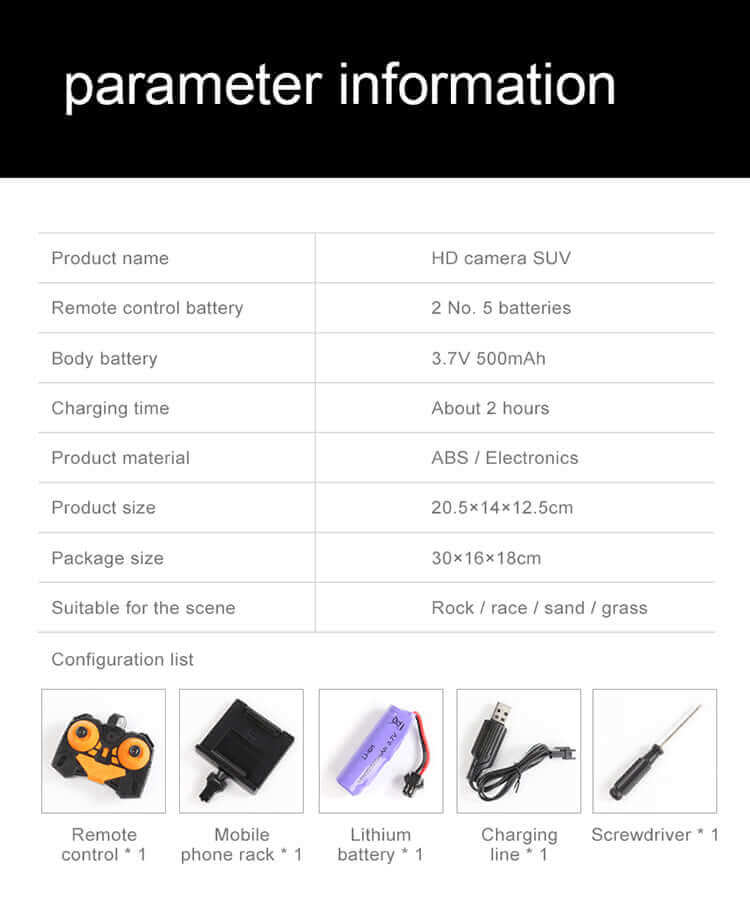 1:18 RC Car with 720P HD Camera - WiFi FPV Climbing SUV Toy | KidsToyLover - www.Shopthatapp.com