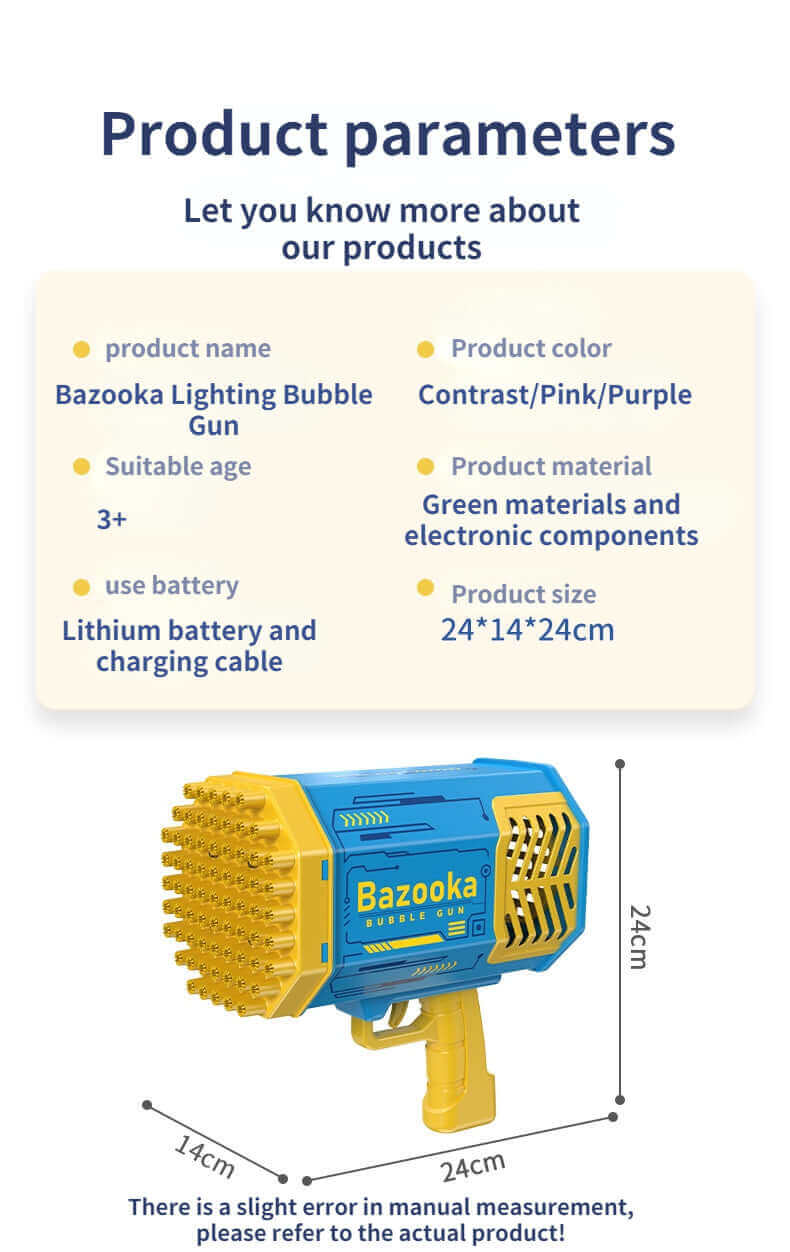 69-Hole Bubble Gun Rocket - Automatic Blower with Lights for Kids | Perfect Gift - www.Shopthatapp.com