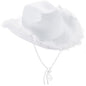 Fashion Pink Cowgirl Hat Feather Brim Cowboy Hat Western Cowboy Hat for Bachelorette Party Carnival Cosplay - www.Shopthatapp.com