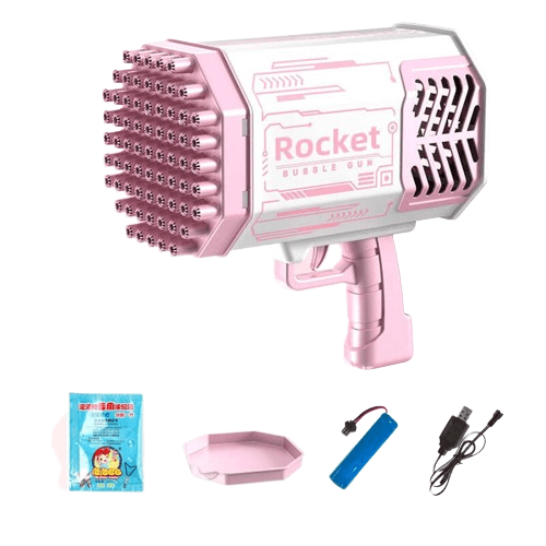 69-Hole Bubble Gun Rocket - Automatic Blower with Lights for Kids | Perfect Gift - www.Shopthatapp.com