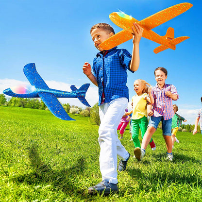 50CM Foam Glider Airplane Toy with LED Lights - Hand Throw Outdoor Fun for Kids - www.Shopthatapp.com