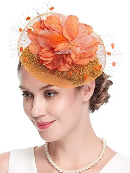 Lady Fancy Mesh Wedding Fascinators Hats for Womens Headwear Veil Flower Cocktail Tea Party Church Derby Hat Chapeu Feminino - www.Shopthatapp.com