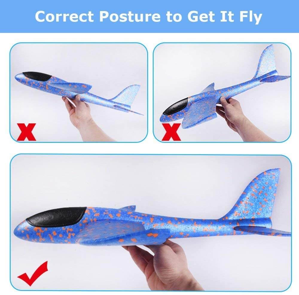 50CM Foam Glider Airplane Toy with LED Lights - Hand Throw Outdoor Fun for Kids - www.Shopthatapp.com