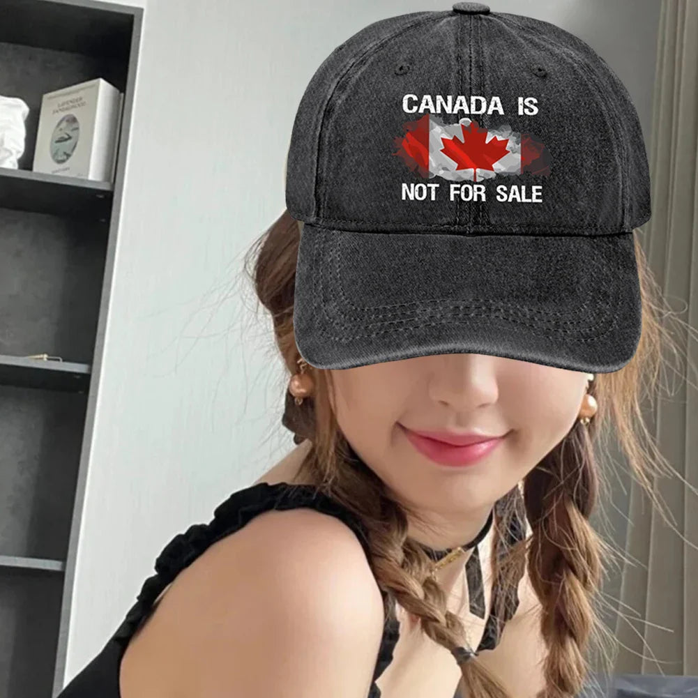 Canada Is Not for Sale Hat Retro Letter Embroidery Breathable Baseball Cap Outdoor Sports Trucker Hat for Hiking Fishing Sun Hat - www.Shopthatapp.com