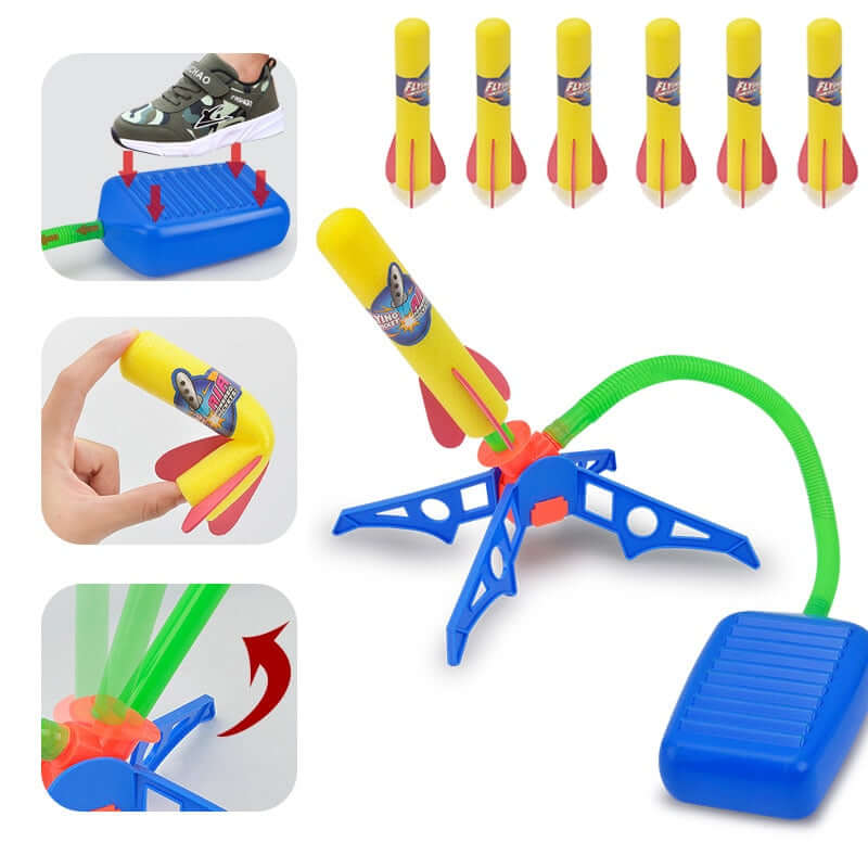 Safe & Durable Kid Air Rocket Launcher - Fun Outdoor Jump Toy for Kids & Adults - www.Shopthatapp.com