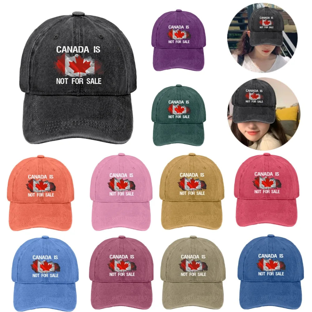 Canada Is Not for Sale Hat Retro Letter Embroidery Breathable Baseball Cap Outdoor Sports Trucker Hat for Hiking Fishing Sun Hat - www.Shopthatapp.com