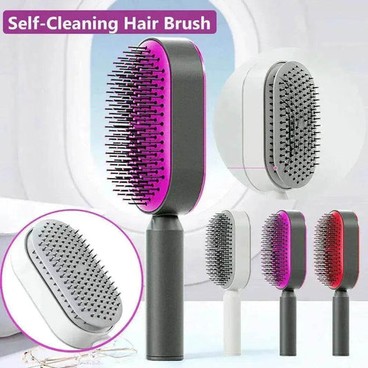 Self Cleaning Hair Brush For Women key Massage Scalp - www.Shopthatapp.com