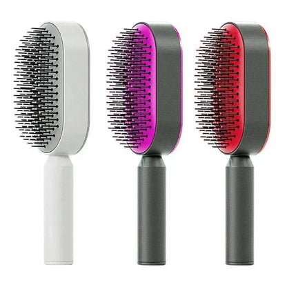 Self Cleaning Hair Brush For Women key Massage Scalp - www.Shopthatapp.com