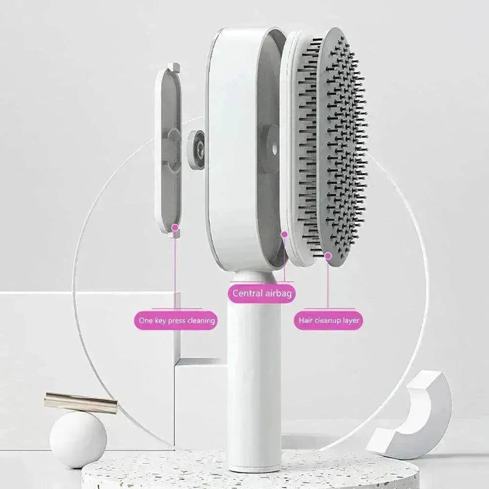 Self Cleaning Hair Brush For Women key Massage Scalp - www.Shopthatapp.com