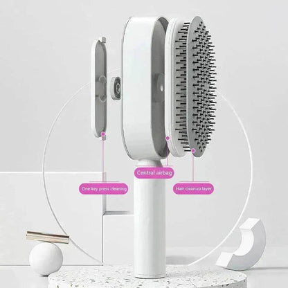 Self Cleaning Hair Brush For Women key Massage Scalp - www.Shopthatapp.com