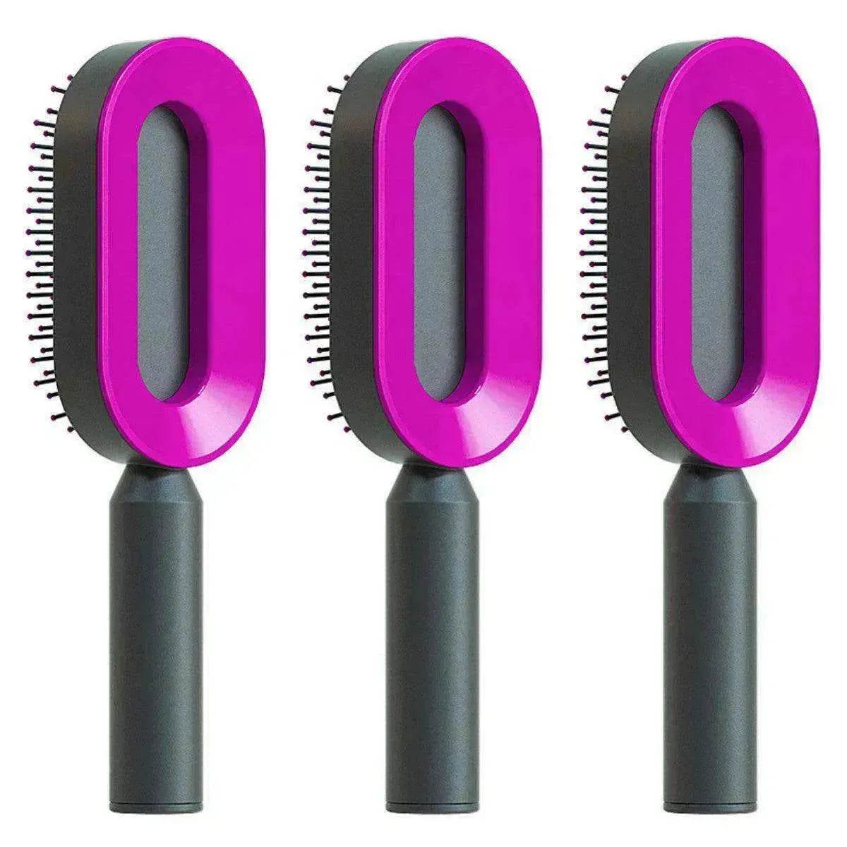 Self Cleaning Hair Brush For Women key Massage Scalp - www.Shopthatapp.com