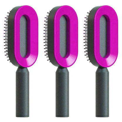 Self Cleaning Hair Brush For Women key Massage Scalp - www.Shopthatapp.com