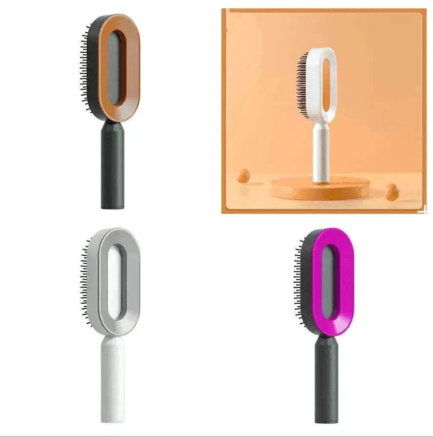 Self Cleaning Hair Brush For Women key Massage Scalp - www.Shopthatapp.com