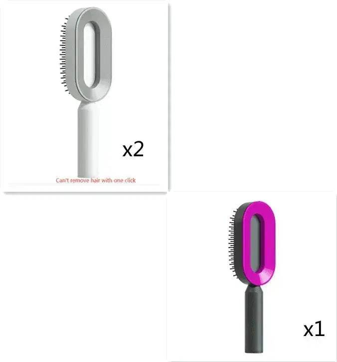 Self Cleaning Hair Brush For Women key Massage Scalp - www.Shopthatapp.com