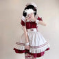 Women's Dress Red White Lolita Maid Costume Cosplay Costumes Cute Dress Sexy French Apron Uniform Cafe Maid Party Skirt - www.Shopthatapp.com