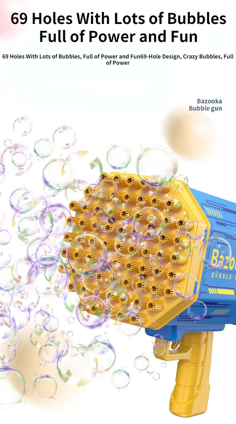 69-Hole Bubble Gun Rocket - Automatic Blower with Lights for Kids | Perfect Gift - www.Shopthatapp.com