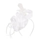 New in Hair Hoop Fascinator Hat with Hair Clip Elastic Band Faux Feather Ribbon Decor Satin Fabric Women Headband Accessories - www.Shopthatapp.com