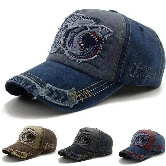Shark Denim Cap Hip Hop Outdoor Snapback Baseball Caps - www.Shopthatapp.com #