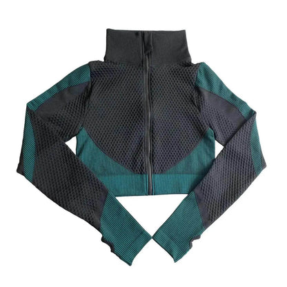 Shark Seamless Exercise Gym Wear Women's Long Sleeve Top - www.Shopthatapp.com #