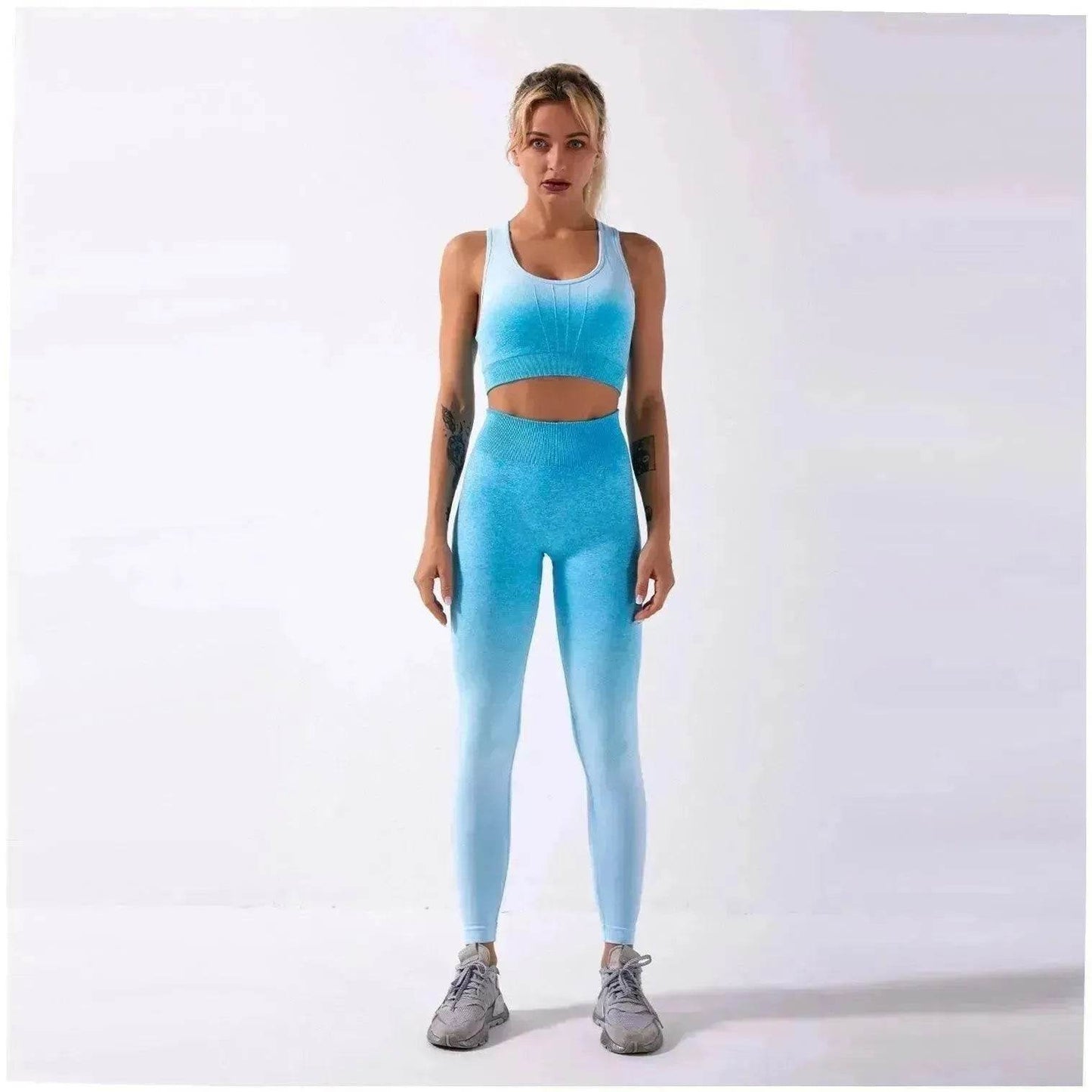 Shark knitting sports bra pants tie-dye Yoga Fitness Gym Exercise Wear - www.Shopthatapp.com #