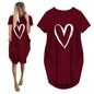 Short Sleeve Dress Valentine's Day Heart Print - www.Shopthatapp.com