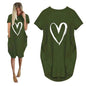 Short Sleeve Dress Valentine's Day Heart Print - www.Shopthatapp.com