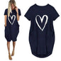 Short Sleeve Dress Valentine's Day Heart Print - www.Shopthatapp.com