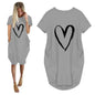 Short Sleeve Dress Valentine's Day Heart Print - www.Shopthatapp.com