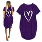 Short Sleeve Dress Valentine's Day Heart Print - www.Shopthatapp.com
