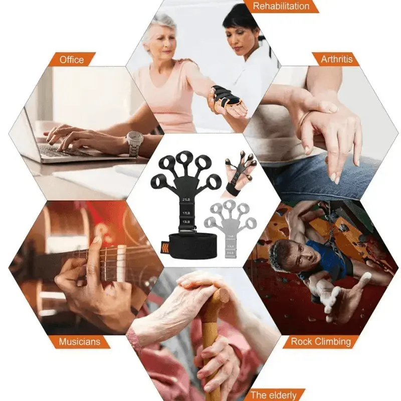 Silicone Strength Trainer Finger Resistance Belt Stretcher - www.Shopthatapp.com