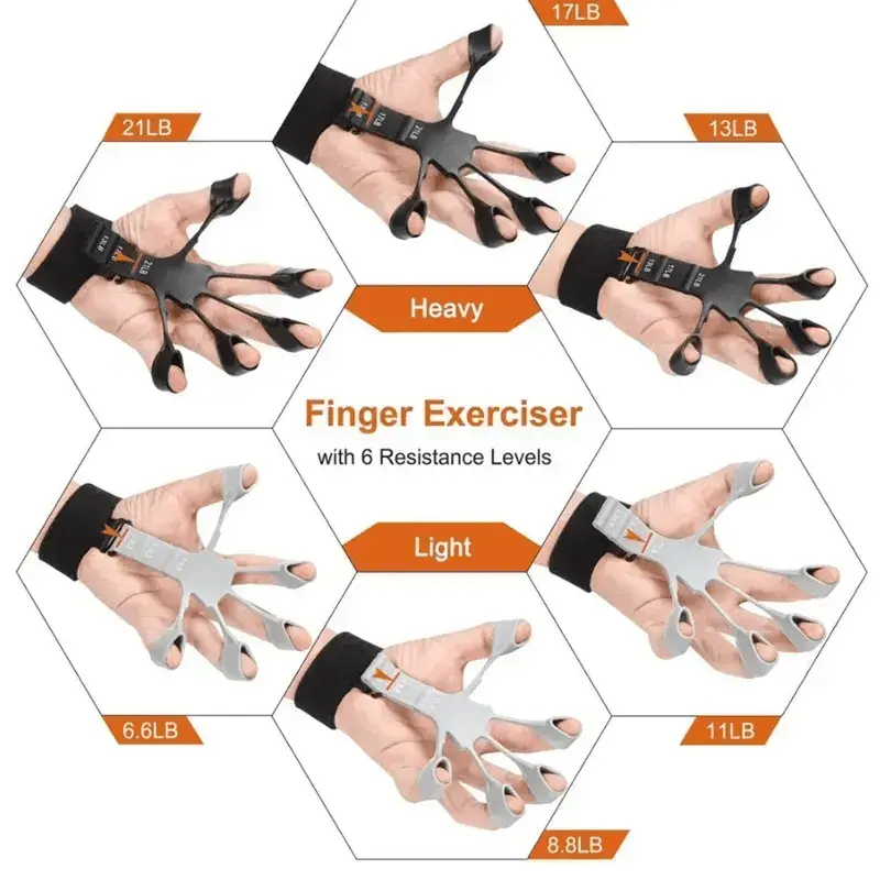 Silicone Strength Trainer Finger Resistance Belt Stretcher - www.Shopthatapp.com #