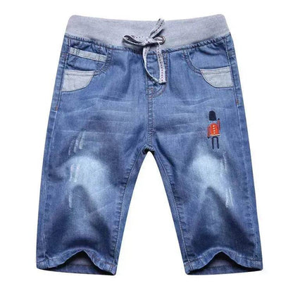 Simple And Versatile Casual Boys' Denim Capris Denim Pant Trouser for boys - www.Shopthatapp.com #