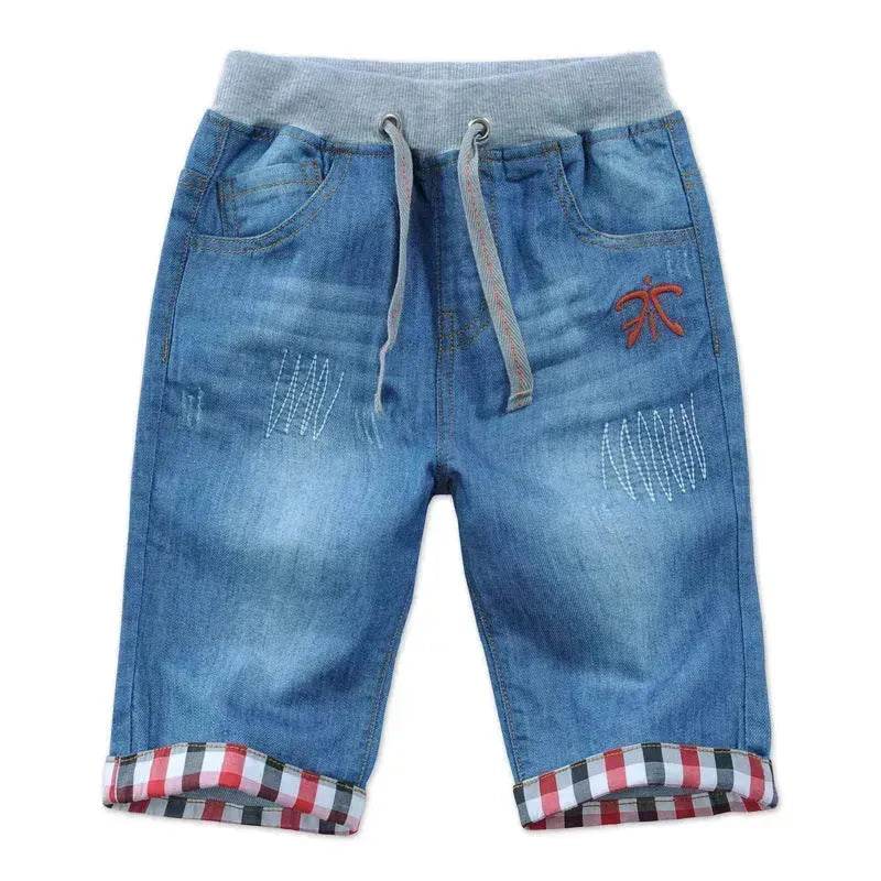 Simple And Versatile Casual Boys' Denim Capris Denim Pant Trouser for boys - www.Shopthatapp.com #