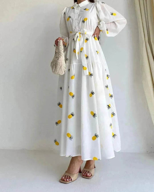 Simple Fashionable Long Sleeve Maxi Dress for Arab Dubai Turkey Middle Eastern Women - www.Shopthatapp.com #