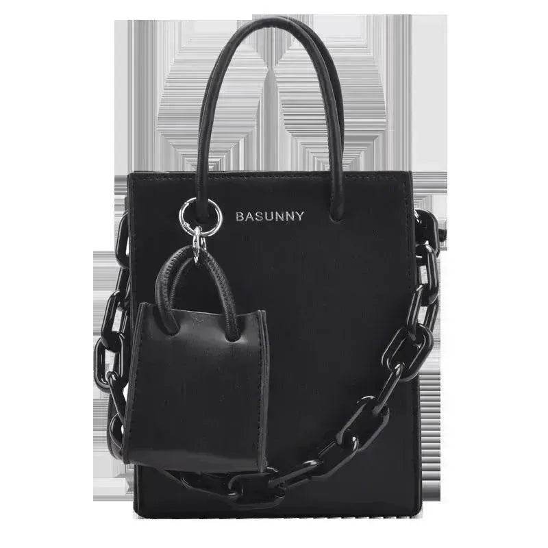 Simple Medium Size Chain Plain  Shoulder Handbag - www.Shopthatapp.com #