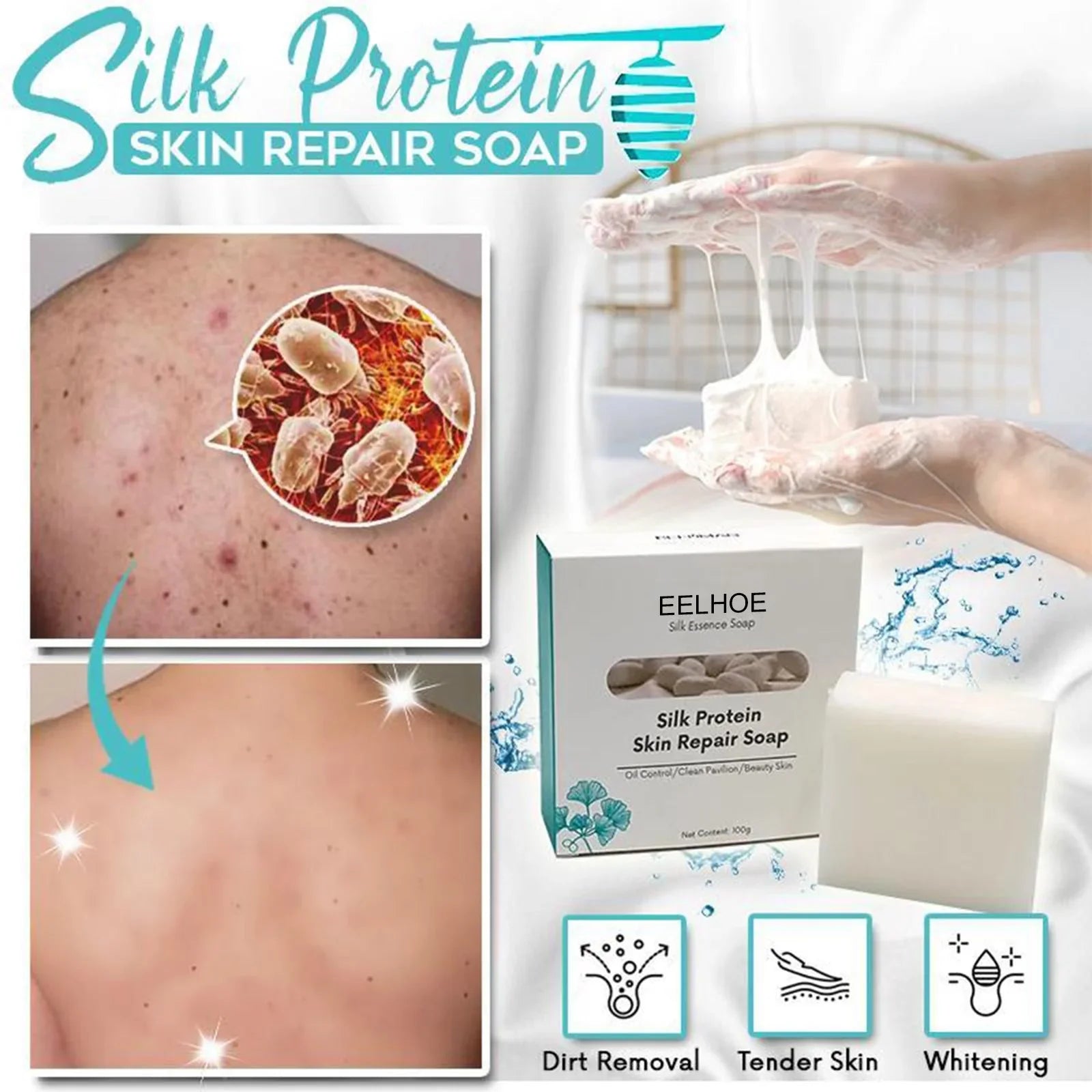 Skin Repair & Cleansing Silk Protein Mask Soap - www.Shopthatapp.com
