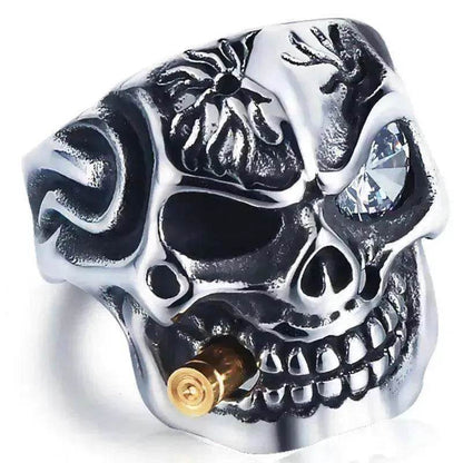 Skull Steel Ring Personalized Punk Men's Ring Jewelry - www.Shopthatapp.com