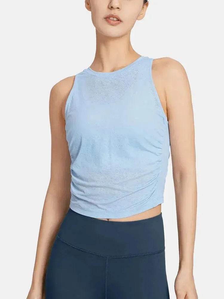 Sleeveless Yoga Wear Women Gym Training Blouse Running - www.Shopthatapp.com #