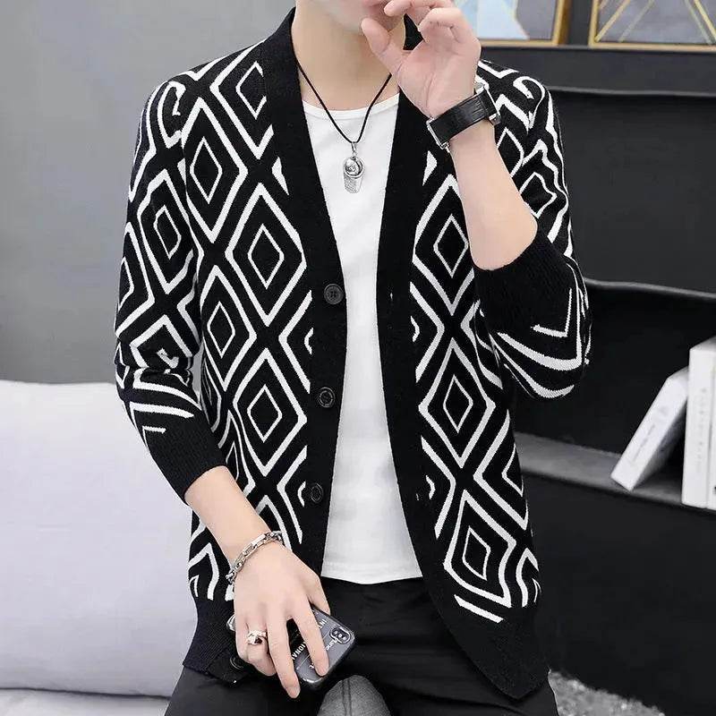 Slim fit  High-end Knitted Cardigan Sweater For Men - www.Shopthatapp.com #