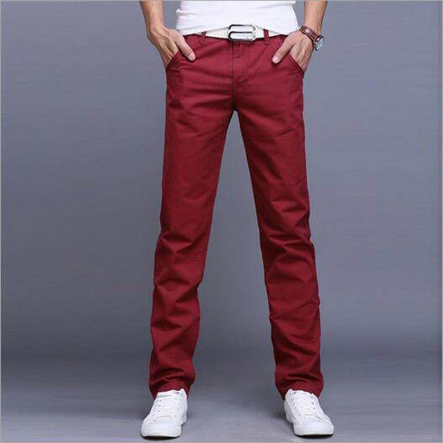 Slim fit straight leg Trouser Casual for Men's - www.Shopthatapp.com #
