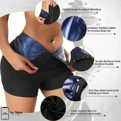 Slimming Waist Trainer Shapewear Tummy Hot Thermo Sweat Body Shaper Short - www.Shopthatapp.com #