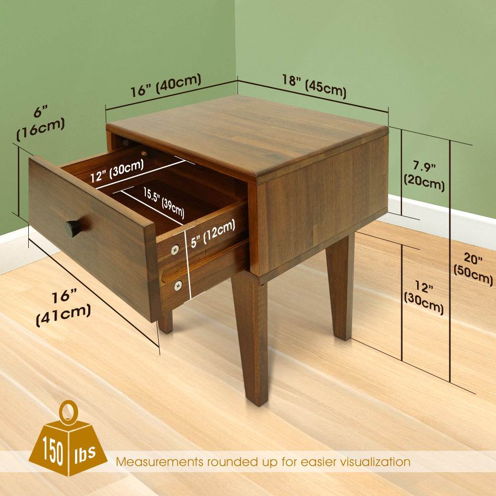 Sofia 1-Drawer Solid Wood Nightstand - www.Shopthatapp.com