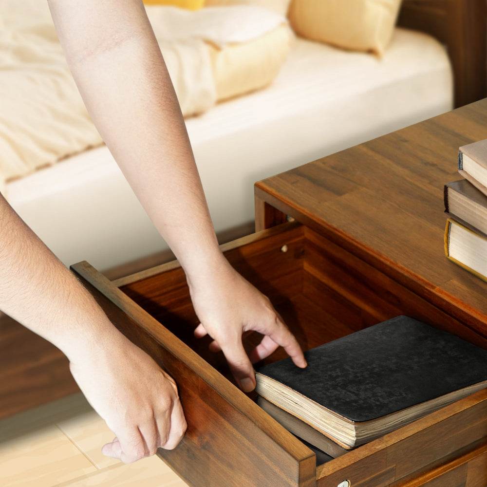 Sofia 1-Drawer Solid Wood Nightstand - www.Shopthatapp.com