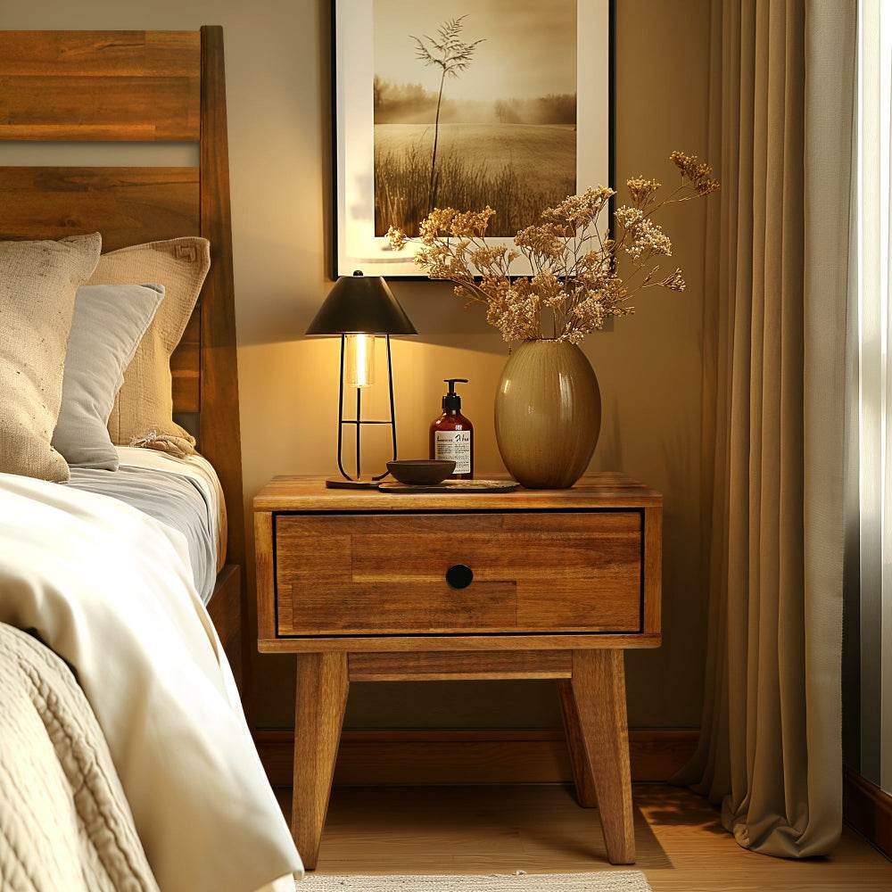 Sofia 1-Drawer Solid Wood Nightstand - www.Shopthatapp.com