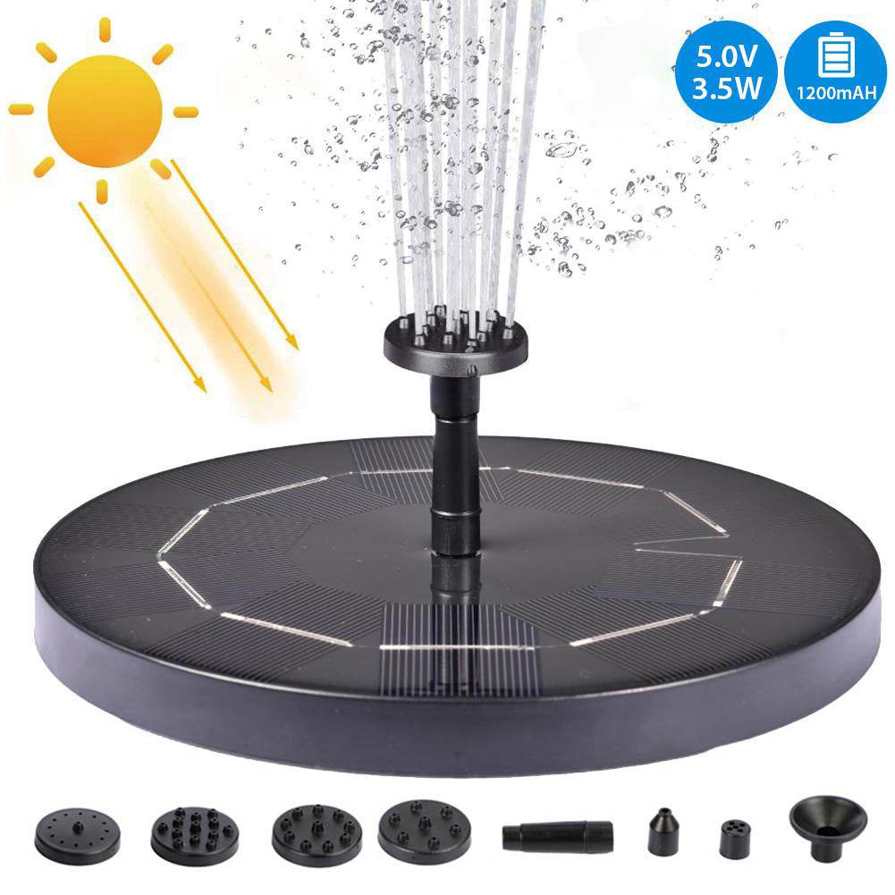 Solar Water Mercury Garden Miniature Floating Fountain - www.Shopthatapp.com #